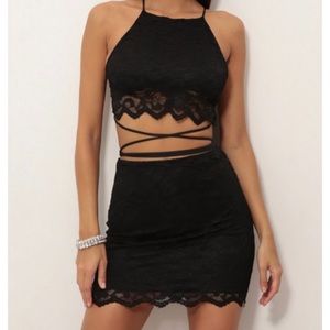 Two-Piece Bodycon Black Dress